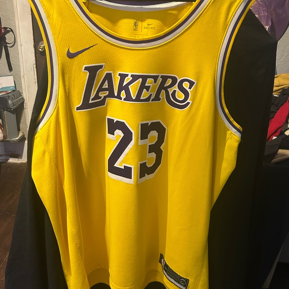 Nike Gold Lakers Jersey with Purple Accents